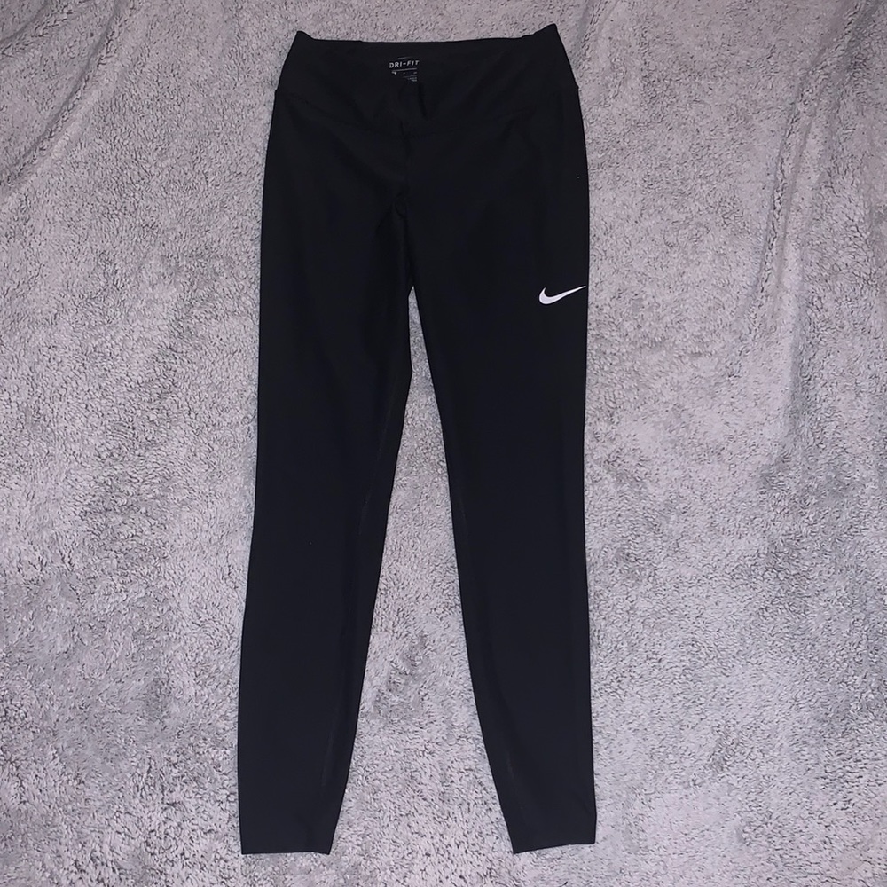 Nike Black Leggings with White Swoosh